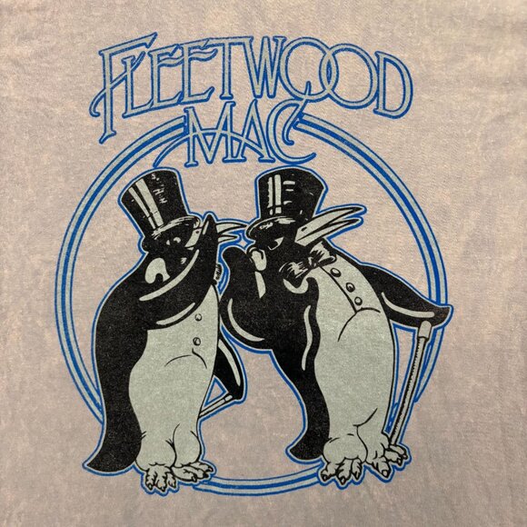 Fleetwood Mac Rumours Album Fancy Penguins Rock Band Tee L - Picture 2 of 4